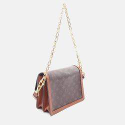 Pre Owned Louis Vuitton Dauphine MM Chain Shoulder Bag  Monogram Reverse Canvas