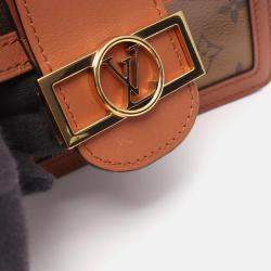 Pre Owned Louis Vuitton Dauphine MM Chain Shoulder Bag  Monogram Reverse Canvas