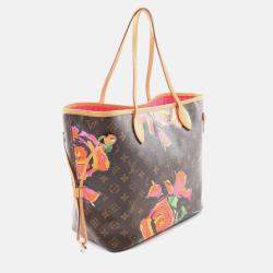 Pre Owned Louis Vuitton Neverfull MM Multicolor Monogram Rose Canvas Tote Bag
