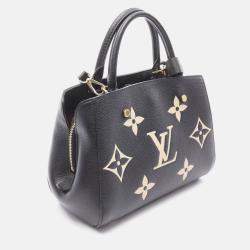 Pre Owned Louis Vuitton Montaigne BB Bicolor Shoulder Handbag  Monogram Leather Bk