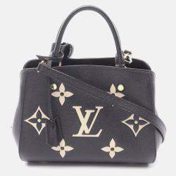 Pre Owned Louis Vuitton Montaigne BB Bicolor Shoulder Handbag  Monogram Leather Bk