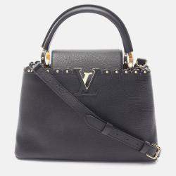 Pre Owned Louis Vuitton Capucine Pm Shoulder Handbag Taurillon Leather Black
