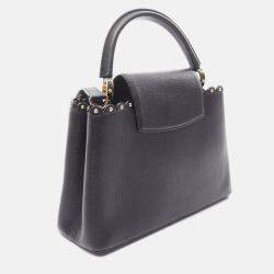 Pre Owned Louis Vuitton Capucine Pm Shoulder Handbag Taurillon Leather Black