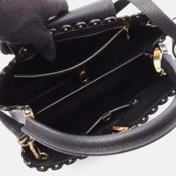Pre Owned Louis Vuitton Capucine Pm Shoulder Handbag Taurillon Leather Black
