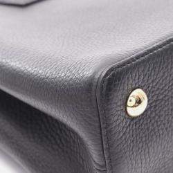 Pre Owned Louis Vuitton Capucine Pm Shoulder Handbag Taurillon Leather Black