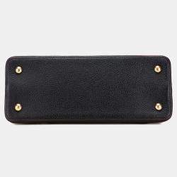 Pre Owned Louis Vuitton Black/Red Taurillon Capucines MM