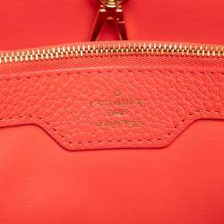Pre Owned Louis Vuitton Black/Red Taurillon Capucines MM