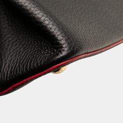 Pre Owned Louis Vuitton Black/Red Taurillon Capucines MM