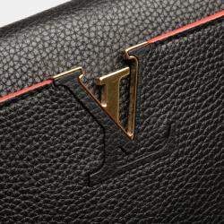 Pre Owned Louis Vuitton Black/Red Taurillon Capucines MM