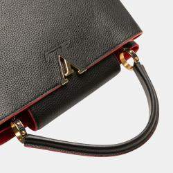 Pre Owned Louis Vuitton Black/Red Taurillon Capucines MM