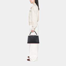 Pre Owned Louis Vuitton Black/Red Taurillon Capucines MM