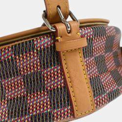 Pre Owned Louis Vuitton LV Pop Tambourin Brown Coated Canvas, Leather Shoulder Bag