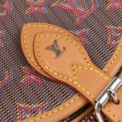 Pre Owned Louis Vuitton LV Pop Tambourin Brown Coated Canvas, Leather Shoulder Bag