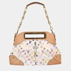 Pre Owned Louis Vuitton White Multicolor Judy GM 2way Handbag