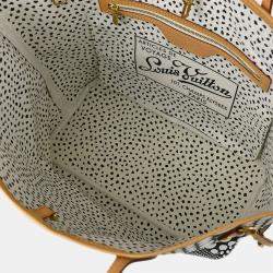 Pre Owned Louis Vuitton Brown/White Monogram Waves Neverfull MM Tote Bag