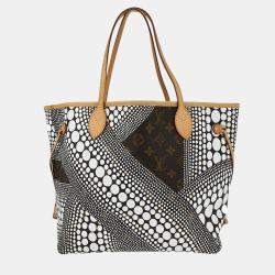 Pre Owned Louis Vuitton Brown/White Monogram Waves Neverfull MM Tote Bag