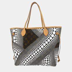 Pre Owned Louis Vuitton Brown/White Monogram Waves Neverfull MM Tote Bag