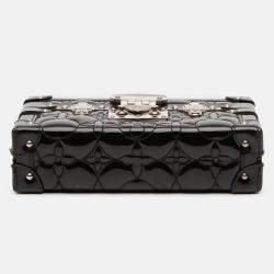 Pre Owned Louis Vuitton Black Monogram Vernis Fleur Petite Malle