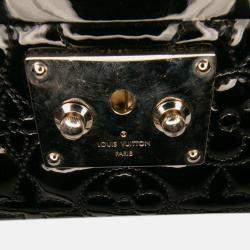 Pre Owned Louis Vuitton Black Monogram Vernis Fleur Petite Malle