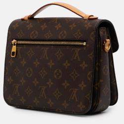 Pre Owned Louis Vuitton Brown Monogram Pochette Metis