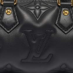 Pre Owned Louis Vuitton Black Bubblegram Leather Papillon BB Bag