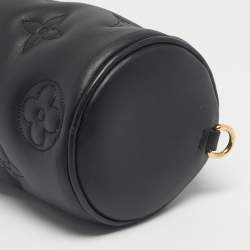 Pre Owned Louis Vuitton Black Bubblegram Leather Papillon BB Bag