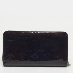 Pre Owned Louis Vuitton Amarante Monogram Vernis Zippy Organizer Wallet