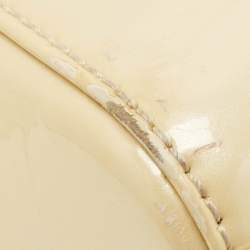 Pre Owned Louis Vuitton Blanc Corail Monogram Vernis Brea MM Bag