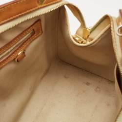 Pre Owned Louis Vuitton Blanc Corail Monogram Vernis Brea MM Bag