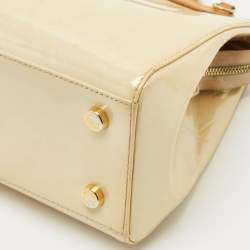 Pre Owned Louis Vuitton Blanc Corail Monogram Vernis Brea MM Bag