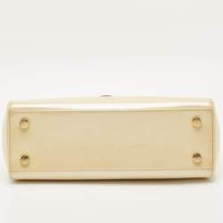 Pre Owned Louis Vuitton Blanc Corail Monogram Vernis Brea MM Bag