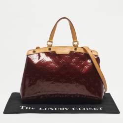 Pre Owned Louis Vuitton Rouge Fauviste Monogram Vernis Brea MM Bag