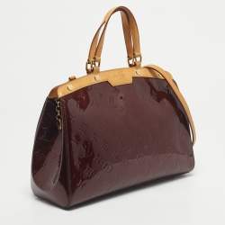 Pre Owned Louis Vuitton Rouge Fauviste Monogram Vernis Brea MM Bag