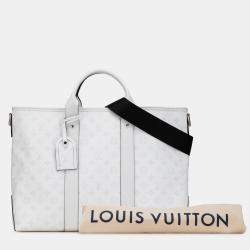 Pre Owned Louis Vuitton White Monogram Taigarama Weekend Tote