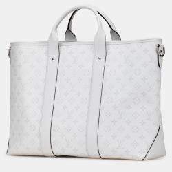 Pre Owned Louis Vuitton White Monogram Taigarama Weekend Tote