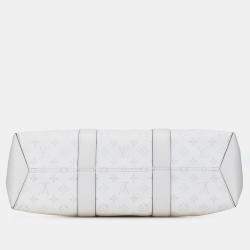 Pre Owned Louis Vuitton White Monogram Taigarama Weekend Tote