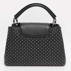 Pre Owned Louis Vuitton Black Taurillon Leather Grommet Capucines BB Bag