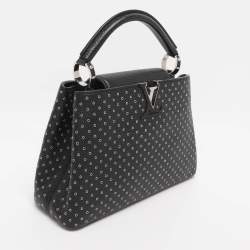 Pre Owned Louis Vuitton Black Taurillon Leather Grommet Capucines BB Bag