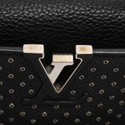 Pre Owned Louis Vuitton Black Taurillon Leather Grommet Capucines BB Bag