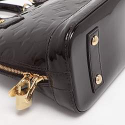 Pre Owned Louis Vuitton Amarante Monogram Vernis Alma BB Bag