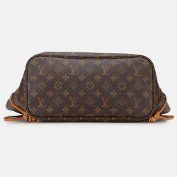 Pre Owned Louis Vuitton Brown Monogram Neverfull MM