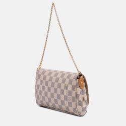 Pre Owned Louis Vuitton White Damier Azur Favorite PM