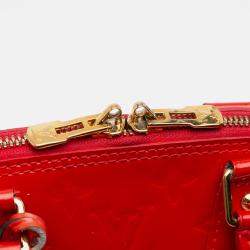Pre Owned Louis Vuitton Red Monogram Vernis Alma BB