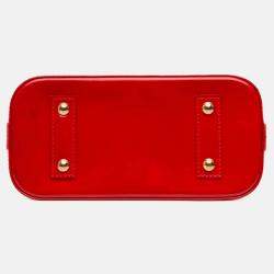 Pre Owned Louis Vuitton Red Monogram Vernis Alma BB