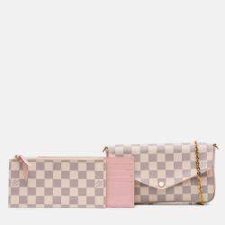 Pre Owned Louis Vuitton White Damier Azur Pochette Felicie