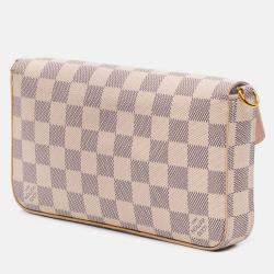 Pre Owned Louis Vuitton White Damier Azur Pochette Felicie