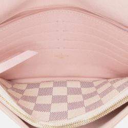 Pre Owned Louis Vuitton White Damier Azur Pochette Felicie
