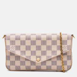 Pre Owned Louis Vuitton White Damier Azur Pochette Felicie