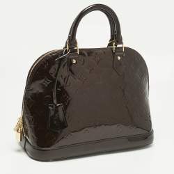 Pre Owned Louis Vuitton Amarante Monogram Vernis Alma PM Bag