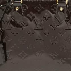 Pre Owned Louis Vuitton Amarante Monogram Vernis Alma PM Bag